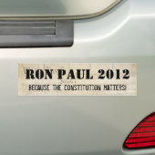 Ron Paul 2012 - Omdat de Grondwet van belang is Bumpersticker (Op auto)