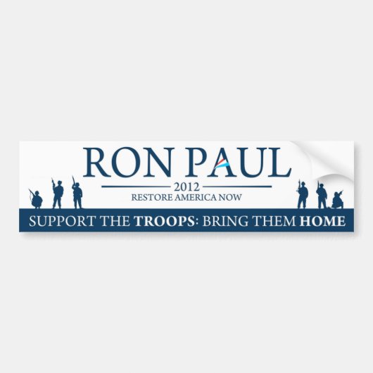 Ron Paul 2012 - Ondersteuning van de troepen Bumpersticker (Voorkant)