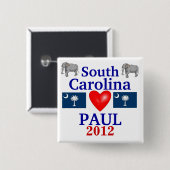 Ron Paul 2012 South Carolina Vierkante Button 5,1 Cm (Voorkant /achterkant)