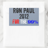Ron Paul 2012, voor de 99% Rechthoekige Sticker (Tas)