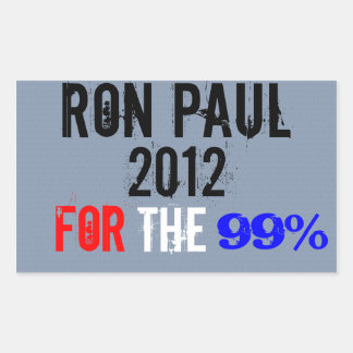 Ron Paul 2012, voor de 99% Rechthoekige Sticker