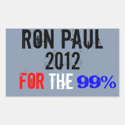 Ron Paul 2012, voor de 99% Rechthoekige Sticker (Voorkant)