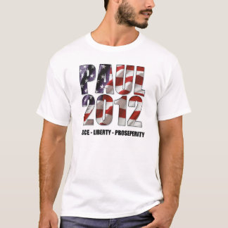 Ron Paul 2012 - Vrede, Vrijheid, Welvaart T-shirt