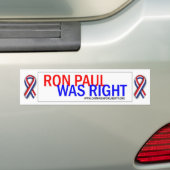 Ron Paul avait raison ! Autocollant de butoir (En voiture)