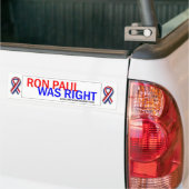 Ron Paul avait raison ! Autocollant de butoir (Sur camion)