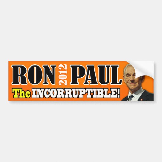 Ron Paul - De onbedorven! Bumpersticker (Voorkant)