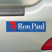 Ron Paul - de verandering die we nodig hebben Bumpersticker (Op auto)