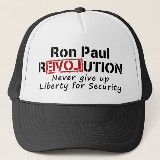 Ron Paul EVOLution geeft de vrijheid nooit op Trucker Pet (Voorkant)