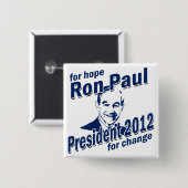 Ron Paul for Hope and Change Vierkante Button 5,1 Cm (Voorkant /achterkant)