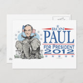 Ron Paul GOP Mascot 2012 Briefkaart (Voorkant / Achterkant)