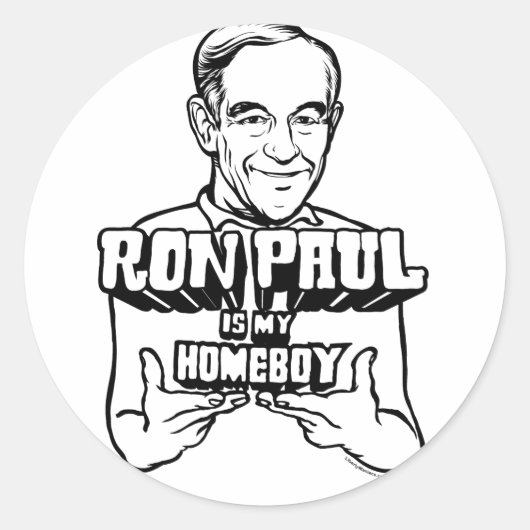 Ron Paul is mijn Homeboy Stickers (Voorkant)