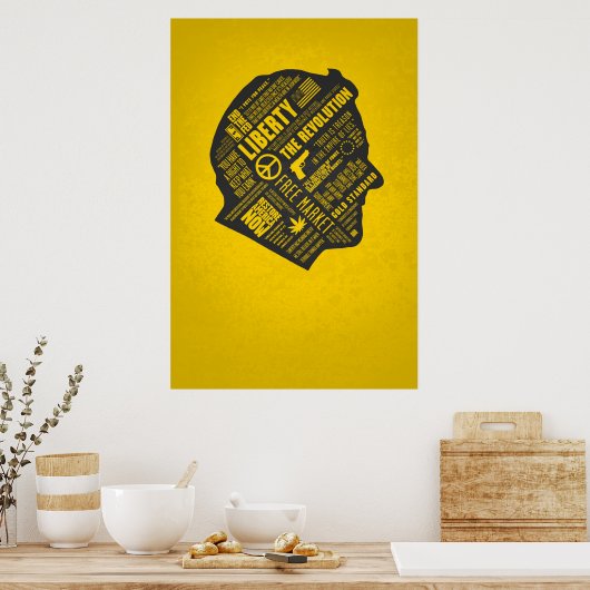 Ron Paul Libertarian Abstract Gedacht Poster (Keuken)