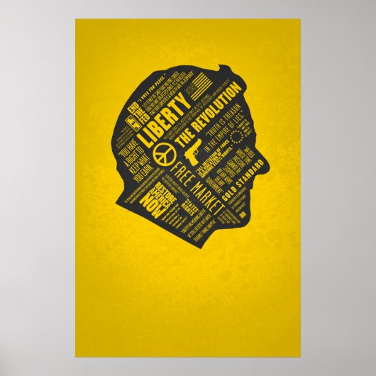 Ron Paul Libertarian Abstrait Thought Poster No MJ (Devant)