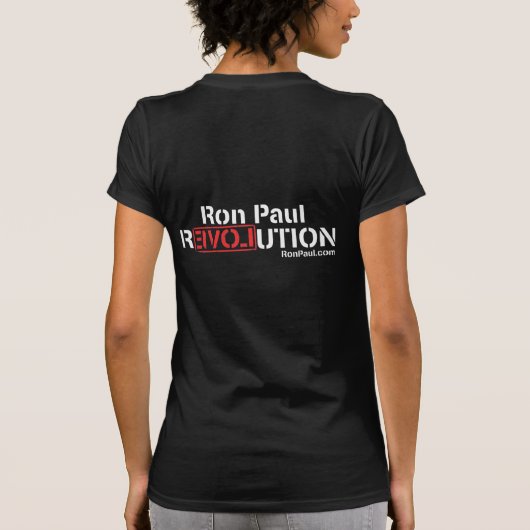 Ron Paul Revolution Black T-Shirt Vrouw (Achterkant)