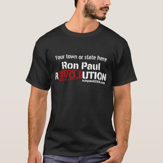 Ron Paul Revolution Dark Shirt (Voorkant)