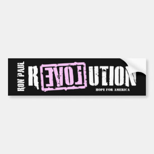 Ron Paul Revolution (roze) Bumpersticker