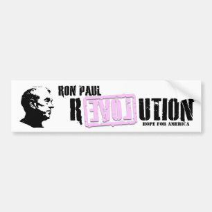 Ron Paul Revolution (roze) Bumpersticker