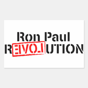 Ron Paul Revolution schrijft verder Rechthoekige Sticker