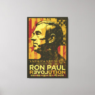 Ron Paul Revolution verpakt doek Canvas Afdruk