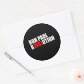 RON PAUL REVOLUTION (wit) Ronde Sticker (Envelop)