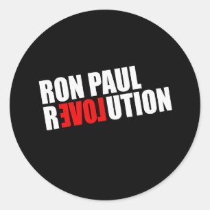 RON PAUL REVOLUTION (wit) Ronde Sticker
