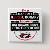 Ron Paul Revolutionary Square Button (Voorkant)