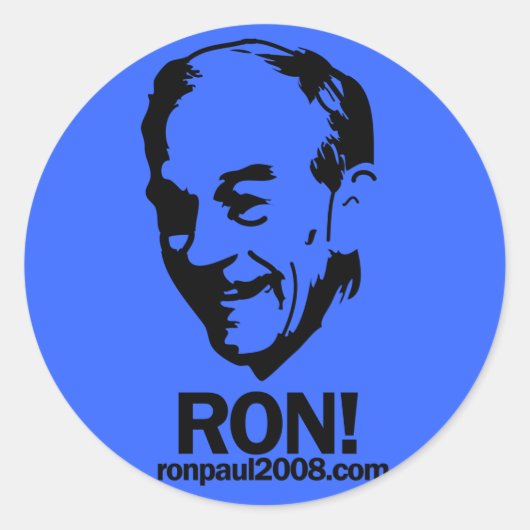 Ron Paul "Ron !" Sticker rond (Devant)