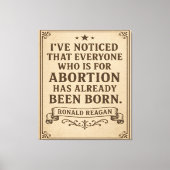Ronald Reagan Abortion Quote Canvas Afdruk (Voorkant)