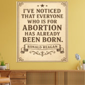 Ronald Reagan Abortion Quote Canvas Afdruk (Insitu (Woonkamer))