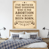 Ronald Reagan Abortion Quote Canvas Afdruk (Insitu (Slaapkamer))