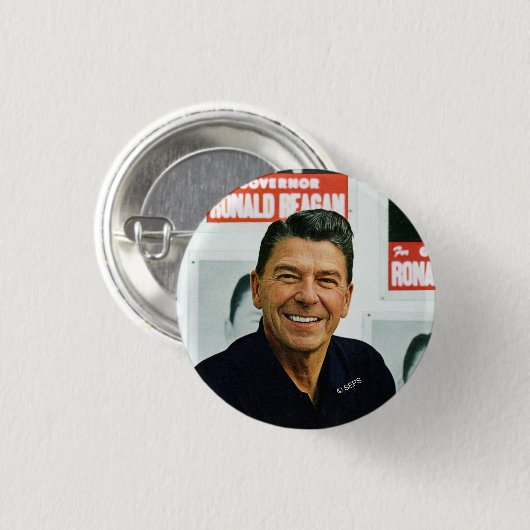 Ronald Reagan Ronde Button 3,2 Cm (Voorkant /achterkant)