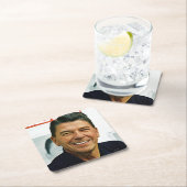 Ronald Reagan Vierkante Kartonnen Onderzetter (Insitu)