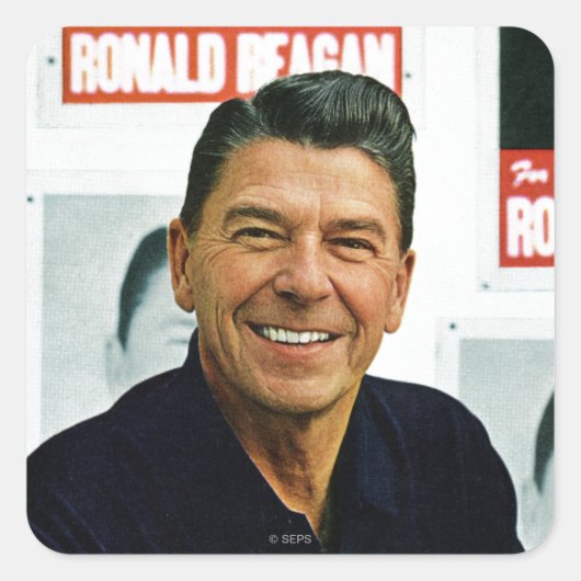 Ronald Reagan Vierkante Sticker (Voorkant)
