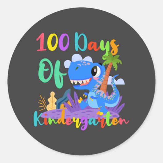 Rond 100 Jours D'Enseignant Dinosaure Sticker (Devant)