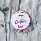 Rond 10 Cm Autism Alert Im Autistic Pin id Badge (En situation)
