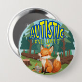 Rond 10 Cm Autistic and Loved Autistic Pin badge (Devant & derrière)