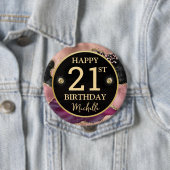 Rond 10 Cm Badge d'anniversaire en agate dorée rose (En situation)