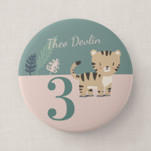 Badge d'anniversaire personnalisé pour enfant Safa