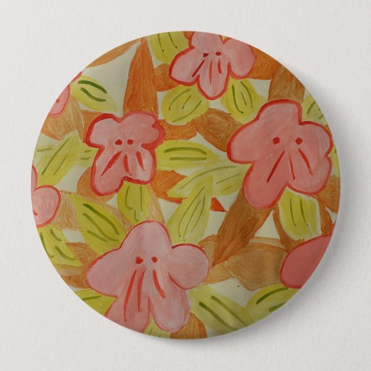 Rond 10 Cm Badge de fleurs de couleur automne (Devant)