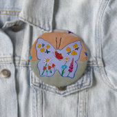 Rond 10 Cm Badge de rêve papillon (En situation)