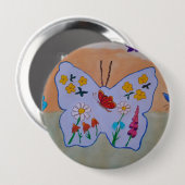 Rond 10 Cm Badge de rêve papillon (Devant & derrière)