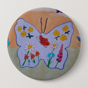 Rond 10 Cm Badge de rêve papillon