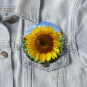 Rond 10 Cm Badge géant de tournesol (En situation)
