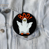 Rond 10 Cm Boo ! Badge (En situation)