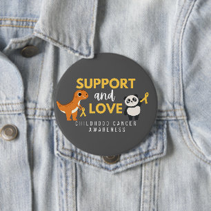 Rond 10 Cm cancer de l'enfance. soutien & amour. Badge