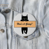 Rond 10 Cm Chat tenant un badge de signe (En situation)