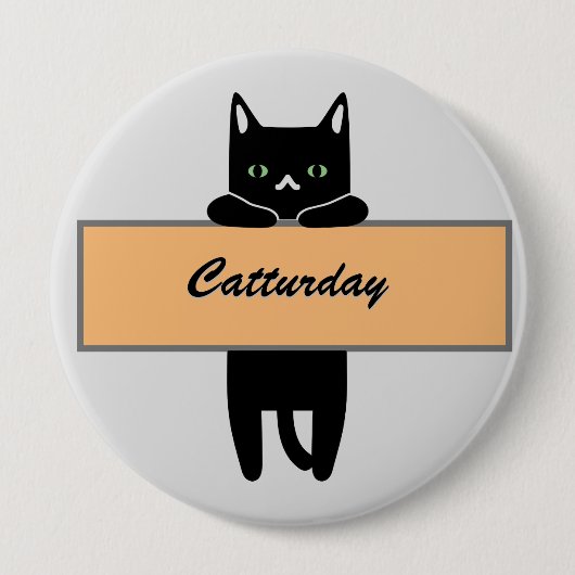 Rond 10 Cm Chat tenant un badge de signe (Devant)