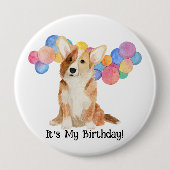Rond 10 Cm Editable "C'est mon anniversaire !" Badge (Devant)