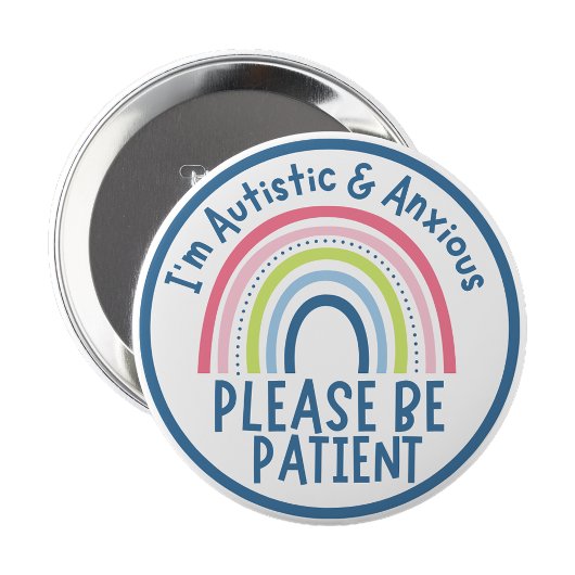 Rond 10 Cm I'm autistic and anxious pin Badge