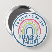 Rond 10 Cm I'm autistic and anxious pin Badge (Devant & derrière)